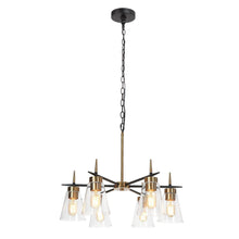 Greenriver 6-Light 24" Modern Glass Cone Black Chandelier, Radial
