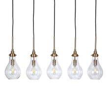 Luxitemin 5-Light 32-in Black&Brass Modern Cluster Kitchen Island Light
