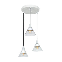 Jay 3-Light 12.5" Modern Cone Glass Black Chandelier, Cluster