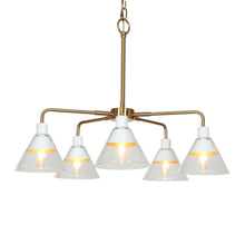Moolidish 5-Light 24" Modern Cone Glass Gold Chandelier, Radial