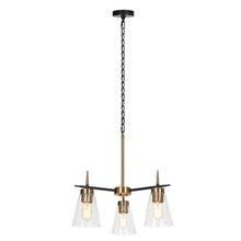 Greenriver 3-Light 19" Glass Cone Black and Gold Chandelier