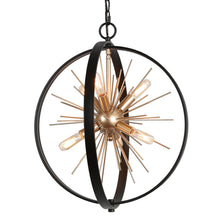 Iianmin 6-Light 18" Modern Black Chandelier, Globe