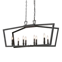 Barry 8-Light 38" Modern Matte Black Chandelier, Rectangle