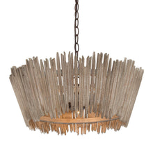Agricsdle 3-Light 20" Farmhouse Birch Wood Chandelier, Drum
