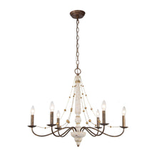 Defmogind 6-Light 31" French Country White Chandelier, Candlestick