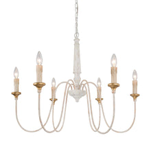 Defmogind 6-Light 30.5" French Country Gold Chandelier, Wood