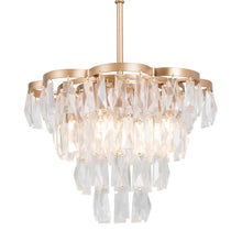Cummiskey 4-Light 14" Modern Gold Crystal Chandelier, Tiered Geometric Design