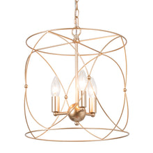Unelefante 3-Light 13" Modern Minimalist Gold Chandelier, Cylinder