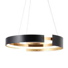 Welntscpia 1-Light 20.5" Modern Black LED Chandelier, Wagon Wheel