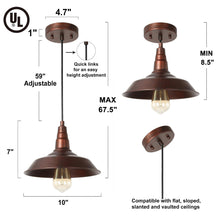 Parpadeo 1-Light 10" Brown Industrial Pendant Light Fixtures