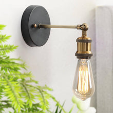 Vesperine 1-Light Industrial Black&Gold Bulb-Shape Wall Sconces