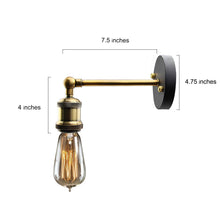 Vesperine 1-Light Industrial Black&Gold Bulb-Shape Wall Sconces