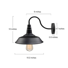 Rongerin 1-Light Industrial Black Barn Wall Sconce Light
