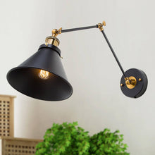 Wollemia 1-Light Industrial Black & Gold Swing Arm Wall Sconces