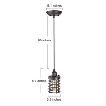 Wodroary 1-Light 4" Black Industrial Cylinder Pendant Light Fixtures