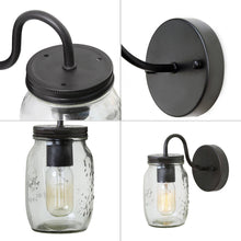 Magdalena 1-Light Industrial Black Jar-Glass Wall Sconces