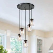 Magdalena 5-Light Small Black Semi-Flush-Mount Light