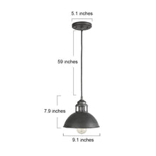 Abspinim 1-Light 9" Gray Industrial Dome Pendant Light Fixtures