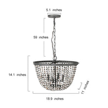 Lamtherm 4-Light Small Wood Chandelier