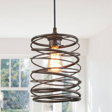Alpinum 1-Light 8" Bronze Farmhouse Spiral Pendant Light Fixtures