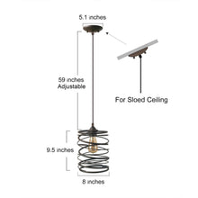 Alpinum 1-Light 8" Bronze Farmhouse Spiral Pendant Light Fixtures