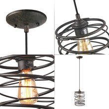 Alpinum 1-Light 8" Bronze Farmhouse Spiral Pendant Light Fixtures