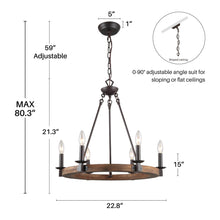 Nishiuqor 6-Light Medium Bronze Chandelier