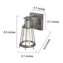 Mamciic 1-Light Industrial Silver Cage Wall Sconces