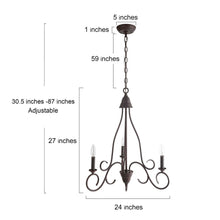 Legiasismeri 3-Light Medium Bronze Chandelier