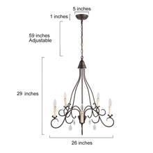 Legiasismeri 5-Light Large Bronze Chandelier