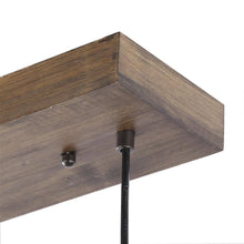 Bramblett 3-Light 21-in Black&Wood Farmhouse Cluster Kitchen Island Light