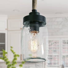 Alinettage 1-Light 4" Wood Farmhouse Pendant Light Fixtures