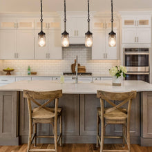 Alinettage 1-Light 4" Wood Farmhouse Pendant Light Fixtures