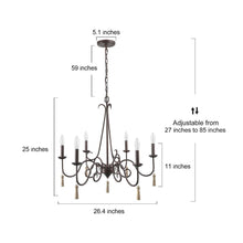 Mariilagy 6-Light Large Brown Chandelier