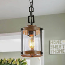 Strelitzia 1-Light 6" Wood Farmhouse Cylinder Pendant Light Fixtures