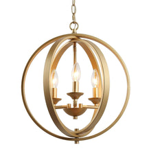 Theophanis 3-Light 16" Modern Minimalist Gold Chandelier, Globe