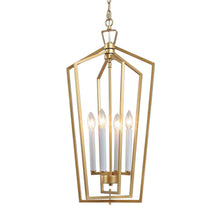 Radishment 4-Light 14" Modern Light-Gold Chandelier, Lantern