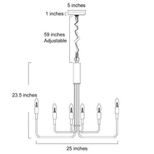 Alisenlusk 6-Light Medium Black Chandelier