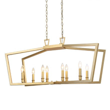Falkowitz 8-Light 38" Modern Light-Gold Chandelier, Rectangle