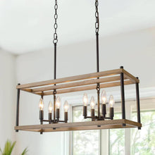 Omayanizeny 8-Light Large Wood Chandelier
