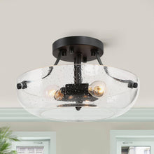 Squash 3-Light Mini Black Semi-Flush-Mount Light