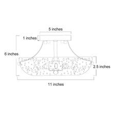 Squash 3-Light Mini Black Semi-Flush-Mount Light