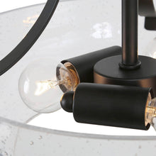 Squash 3-Light Mini Black Semi-Flush-Mount Light
