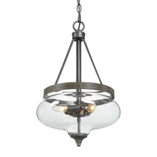 Anasipia 3-Light 13" Farmhouse Glass Black Chandelier, Faux Wood