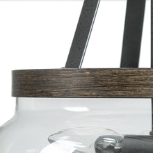 Anasipia 3-Light 13" Farmhouse Glass Black Chandelier, Faux Wood
