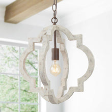 Adrammelech 1-Light 16" White Farmhouse Quatrefoil Pendant Light Fixtures