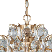 Limerence 3-Light 15" Glam Gold Chandelier, Tiered Crystal Spheres