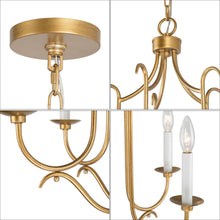Radishment 5-Light 22" Modern Brushed Gold Chandelier, Candlestick