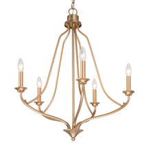 Barry 5-Light 24" Modern Gold Chandelier, Candlestick Lantern