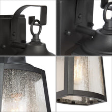 12"H 1-Light Black Outdoor Wall Light